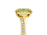 Yellow gold Fancy Yellow Emerald  Solitaire Pavé Band with Four-Prong Setting_33