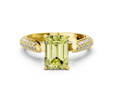 Yellow gold Fancy Yellow Emerald  Solitaire Pavé Diamond Engagement Ring with Four-Prong Setting_157