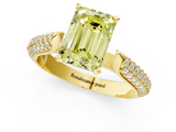 Yellow gold Fancy Yellow Emerald  Solitaire Pavé Diamond Engagement Ring with Four-Prong Setting_158