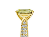 Yellow gold Fancy Yellow Emerald  Solitaire Pavé Diamond Engagement Ring with Four-Prong Setting_162