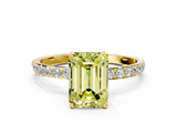 Yellow gold Fancy Yellow Emerald  Solitaire Pavé Diamond Engagement Ring with Four-Prong Setting_42