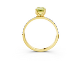 Yellow gold Fancy Yellow Emerald  Solitaire Pavé Diamond Engagement Ring with Four-Prong Setting_44