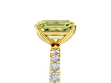 Yellow gold Fancy Yellow Emerald  Solitaire Pavé Diamond Engagement Ring with Four-Prong Setting_46