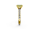 Yellow gold Fancy Yellow Emerald  Solitaire Pave Diamond Engagement Ring with Four-Prong Setting_347