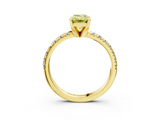 Yellow gold Fancy Yellow Emerald  Solitaire Pave Diamond Engagement Ring with Four-Prong Setting_348