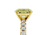 Yellow gold Fancy Yellow Emerald  Solitaire Pave Diamond Engagement Ring with Four-Prong Setting_350
