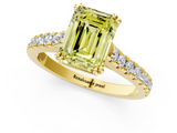 Yellow gold Fancy Yellow Emerald  Solitaire Pave Diamond Engagement Ring with Prong Setting_21