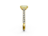 Yellow gold Fancy Yellow Emerald  Solitaire Pave Diamond Engagement Ring with Prong Setting_22