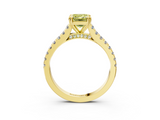 Yellow gold Fancy Yellow Emerald  Solitaire Pave Diamond Engagement Ring with Prong Setting_23