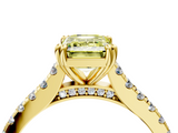 Yellow gold Fancy Yellow Emerald  Solitaire Pave Diamond Engagement Ring with Prong Setting_24