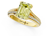 Yellow gold Fancy Yellow Emerald  Solitaire Pave Split Shank Engagement Ring with Six-Prong Setting_38