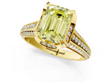 Yellow gold Fancy Yellow Emerald  Solitaire Pave Split Shank Ring with Four-Prong Setting_82