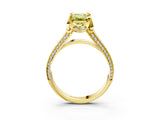 Yellow gold Fancy Yellow Emerald  Solitaire Pave Split Shank Ring with Four-Prong Setting_84