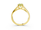 Yellow gold Fancy Yellow Emerald  Solitaire Split Shank Pavé Diamond Engagement Ring_425