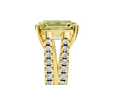 Yellow gold Fancy Yellow Emerald  Solitaire Split Shank Pavé Diamond Engagement Ring_427