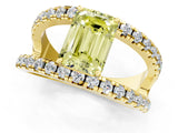 Yellow gold Fancy Yellow Emerald  Solitaire Split Shank Pave Diamond Ring_50