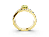 Yellow gold Fancy Yellow Emerald  Solitaire Split Shank Pave Diamond Ring_52