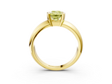Yellow gold Fancy Yellow Emerald  Solitaire Tension Set Diamond Ring with Wide Band_23