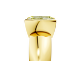 Yellow gold Fancy Yellow Emerald  Solitaire Tension Set Diamond Ring with Wide Band_25