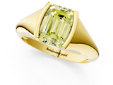 Yellow gold Fancy Yellow Emerald  Solitaire Tension Set Diamond Ring_21