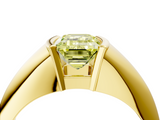 Yellow gold Fancy Yellow Emerald  Solitaire Tension Set Diamond Ring_24