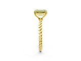 Yellow gold Fancy Yellow Emerald  Solitaire Twist Band Ring with Four-Prong Setting_70