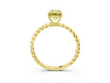 Yellow gold Fancy Yellow Emerald  Solitaire Twist Band Ring with Four-Prong Setting_71