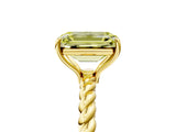 Yellow gold Fancy Yellow Emerald  Solitaire Twist Band Ring with Four-Prong Setting_73