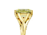 Yellow gold Fancy Yellow Emerald  Solitaire Twist Band Six-Prong Setting 1
