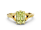 Yellow gold Fancy Yellow Emerald  Solitaire Twist Band Six-Prong Setting 2