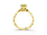 Yellow gold Fancy Yellow Emerald  Solitaire Twist Band with Leaf Prong Setting 3