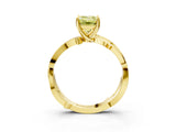 Yellow gold Fancy Yellow Emerald  Solitaire Twist Band with Pavé Accents and Four-Prong Setting_22