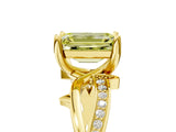 Yellow gold Fancy Yellow Emerald  Solitaire Twist Band with Pavé Accents and Four-Prong Setting_24