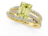 Yellow gold Fancy Yellow Emerald  Solitaire Twist Band with Pavé Setting and Four-Prong Setting_117