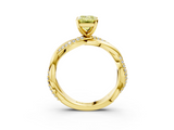 Yellow gold Fancy Yellow Emerald  Solitaire Twist Band with Pave Prong Setting_73