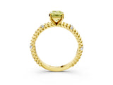 Yellow gold Fancy Yellow Emerald  Solitaire Twisted Band Prong Set Engagement Ring_85