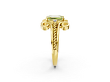 Yellow gold Fancy Yellow Emerald  Solitaire Twisted Band Scroll Prong Ring_5