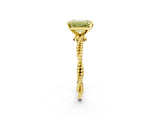 Yellow gold Fancy Yellow Emerald  Solitaire Twisted Band with Bead Prong Setting_304
