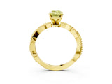 Yellow gold Fancy Yellow Emerald  Solitaire Twisted Band with Bead Prong Setting_305