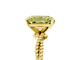 Yellow gold Fancy Yellow Emerald  Solitaire Twisted Band with Bead Prong Setting_307
