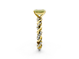 Yellow gold Fancy Yellow Emerald  Solitaire Twisted Band with Pavé Accents and Four-Prong Setting_5