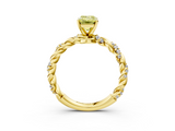 Yellow gold Fancy Yellow Emerald  Solitaire Twisted Band with Pavé Accents and Four-Prong Setting_6