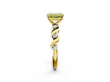 Yellow gold Fancy Yellow Emerald  Solitaire Twisted Band with Prong Setting 3