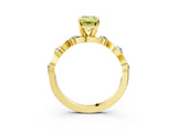 Yellow gold Fancy Yellow Emerald  Solitaire Twisted Band with Prong Setting 4