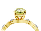 Yellow gold Fancy Yellow Emerald  Solitaire Twisted Band with Prong Setting 5