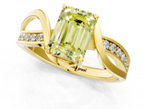 Yellow gold Fancy Yellow Emerald  Solitaire Twisted Band with Prong Setting_4