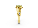 Yellow gold Fancy Yellow Emerald  Solitaire Twisted Band with Prong Setting_5