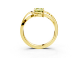 Yellow gold Fancy Yellow Emerald  Solitaire Twisted Band with Prong Setting_6
