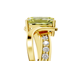 Yellow gold Fancy Yellow Emerald  Solitaire Twisted Band with Prong Setting_8
