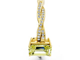 Yellow gold Fancy Yellow Emerald  Solitaire Twisted Pave Diamond Ring with Four-Prong Setting_12